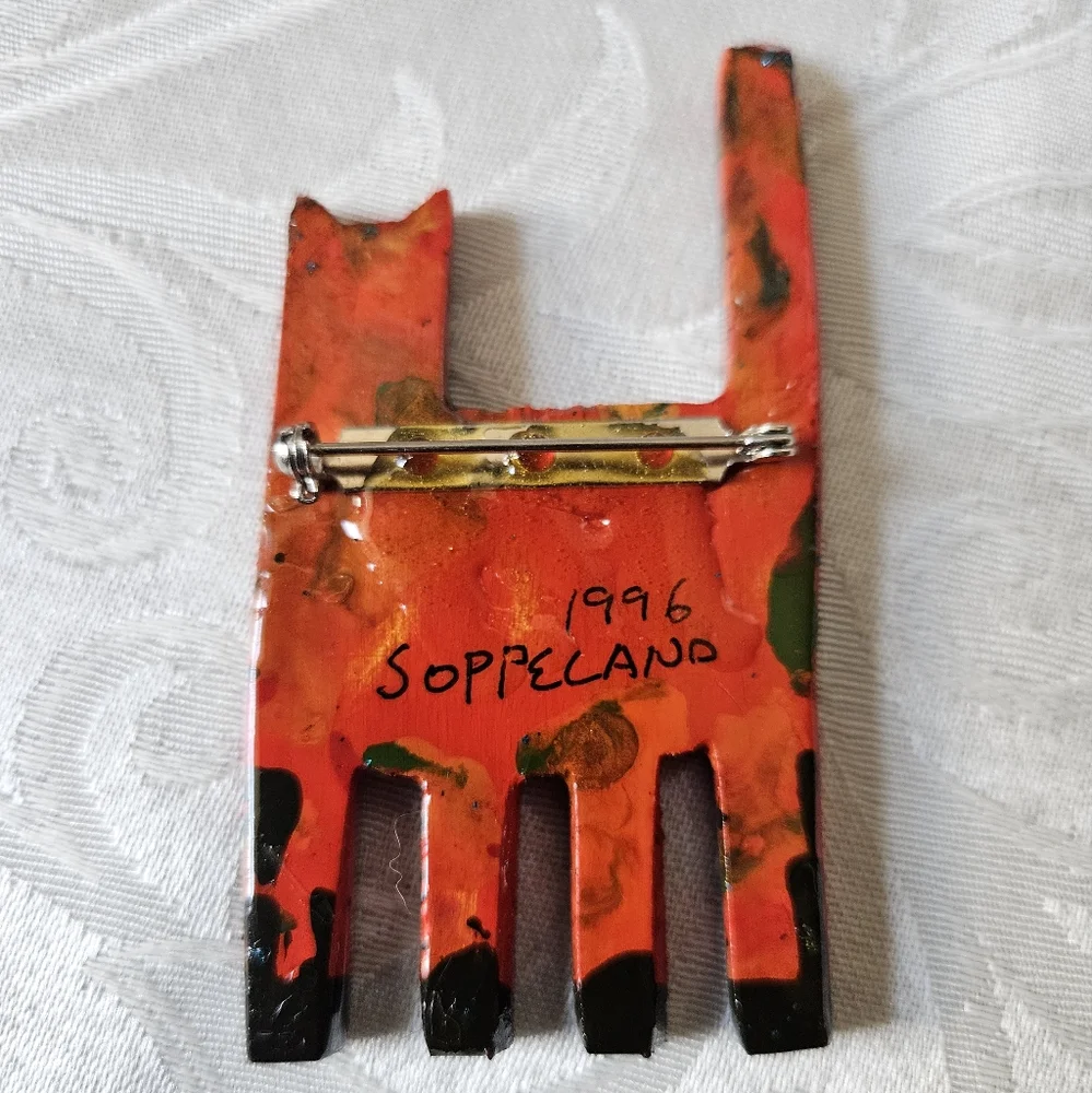 Vintage Mark Soppeland 1996 Scary Cat Artisan Brooch - Picture 7 of 13